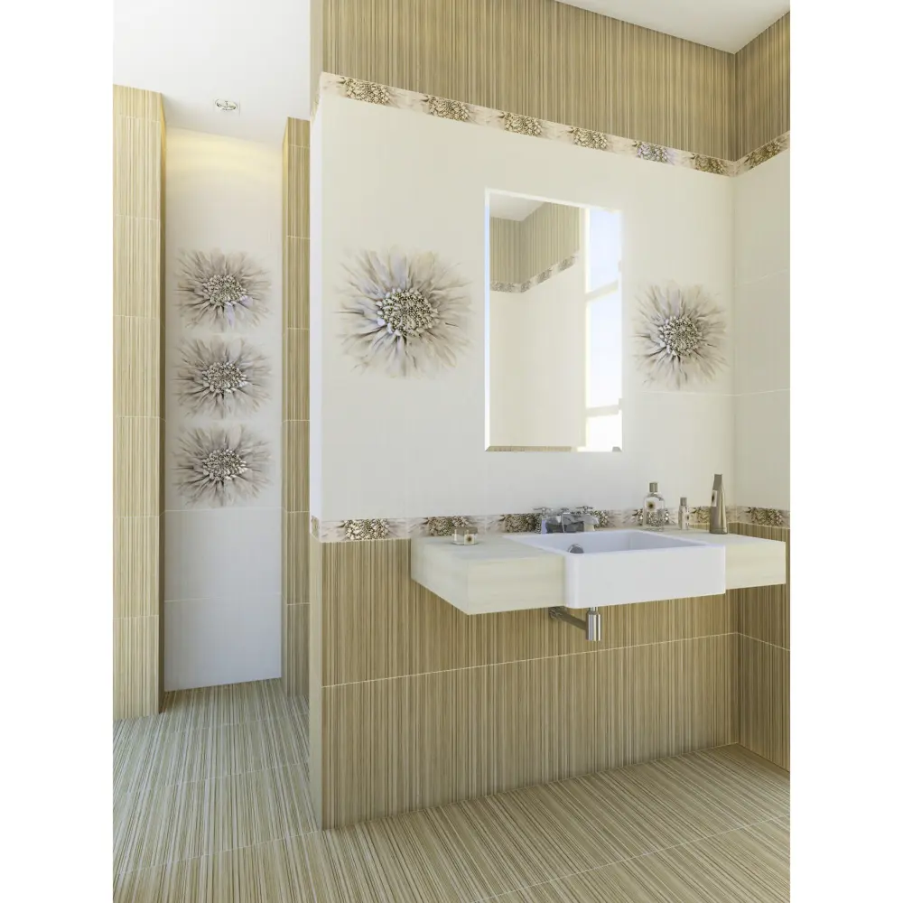 Бордюр Golden Tile Зебрано Фриз 25x6 см цвет бежевый 82958350 STLM-2083253 - Вид №4