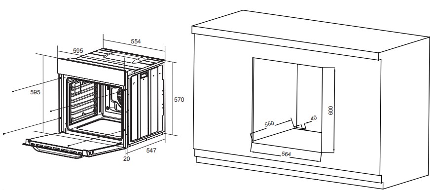 9168823 Электрический духовой шкаф Meferi MEO6013BK ULTRA черный STDN-0124062 - Вид №18