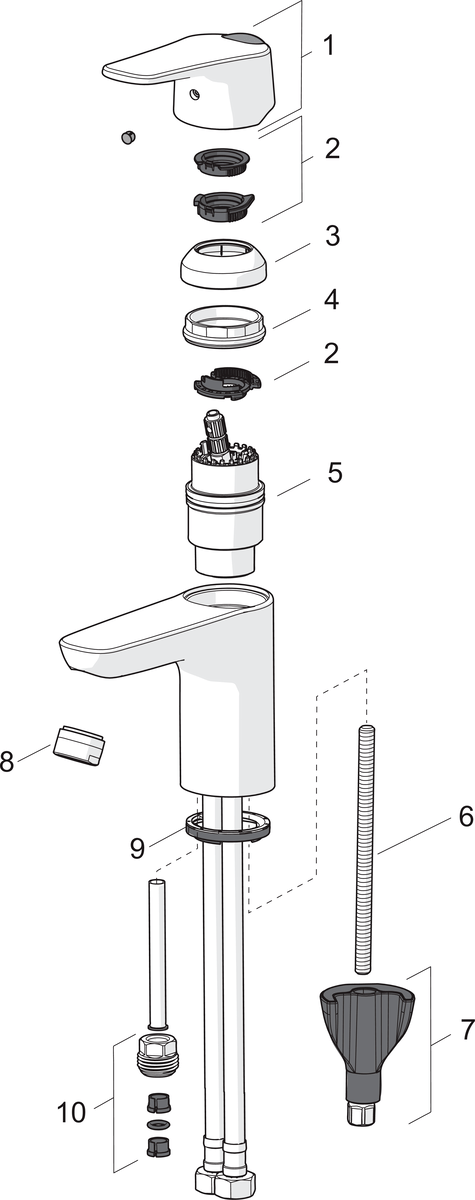 Oras 1810G Смеситель для умывальника 1810G Vega Хром  - Вид №4