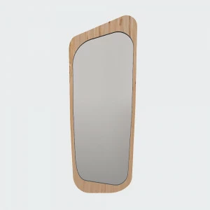 Зеркало настенное большое светло-серое шпон Woodi WOODI ДИЗАЙНЕРСКИЕ 00-3966343 Серый