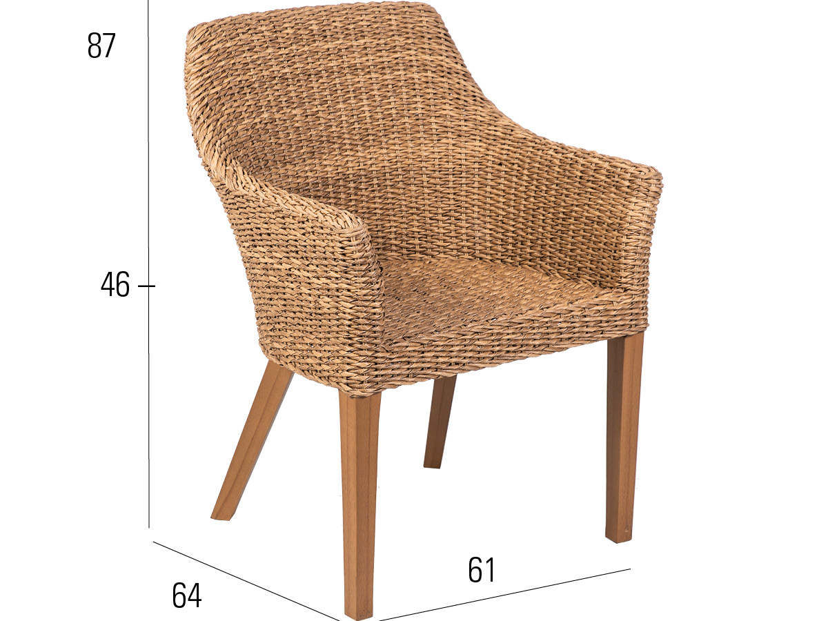 68.00.0608 Кресло Tortuga Twist натуральное / борнео Mbm - Вид №2