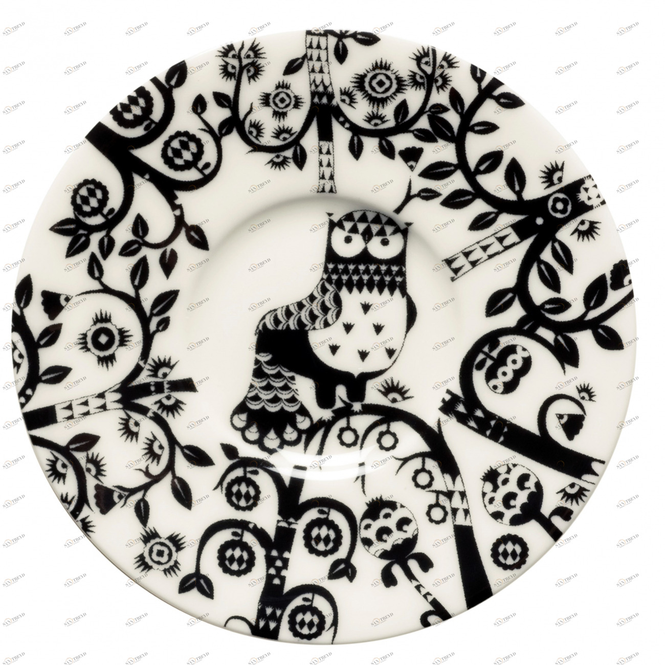Блюдце "Taika" черная сова IITTALA СОВРЕМЕННЫЙ 221925 Белый 