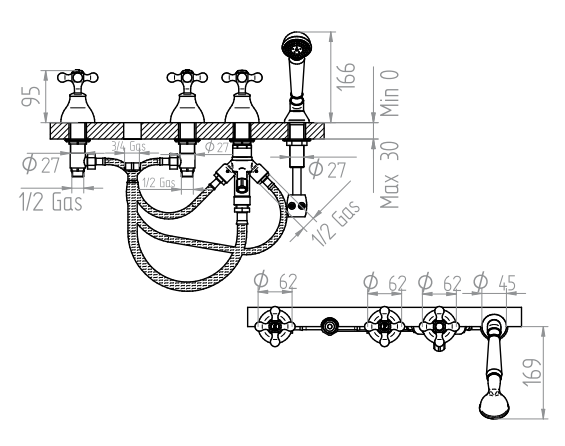 6169400021SC Смеситель Bandini Classic Santreyd - Вид №1