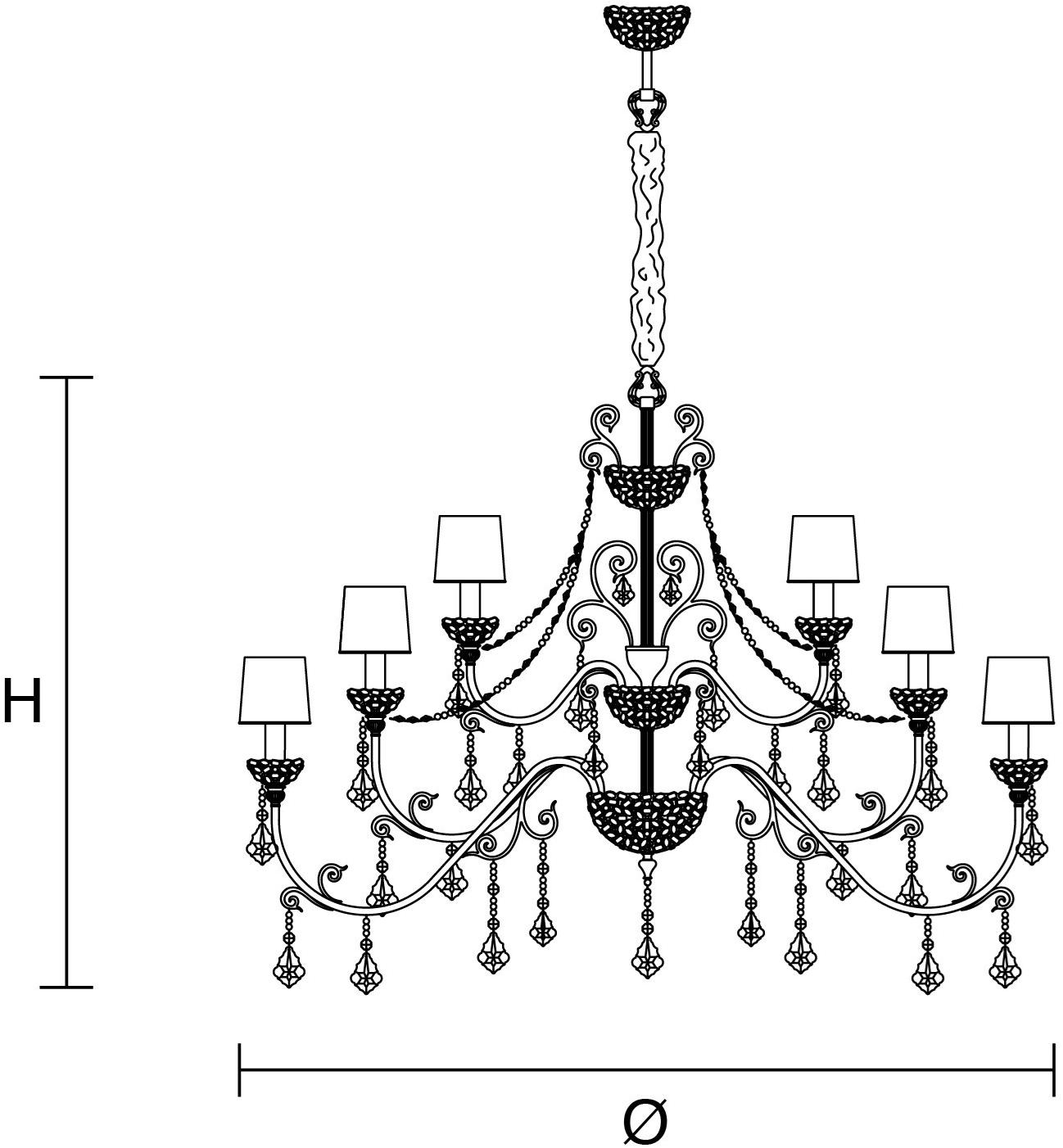 Masiero Люстра из металла с кристаллами накаливания Imperial sun-id-1367859 - Вид №1