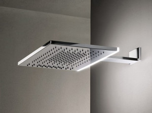 Прямоугольная душевая головка из нержавеющей стали с 2 струями с хромотерапией