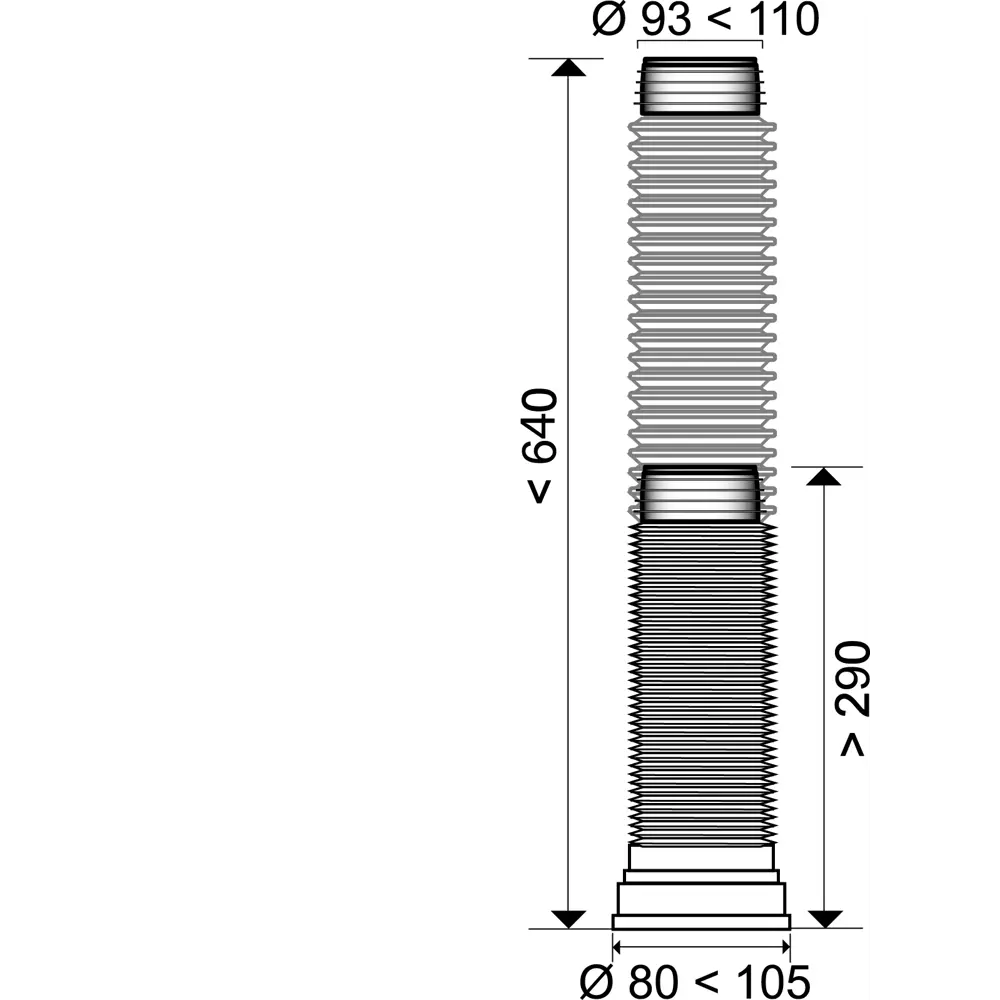 Гофра для унитаза Equation армированная D110 мм 290-640 мм STLM-2192968 - Вид №2