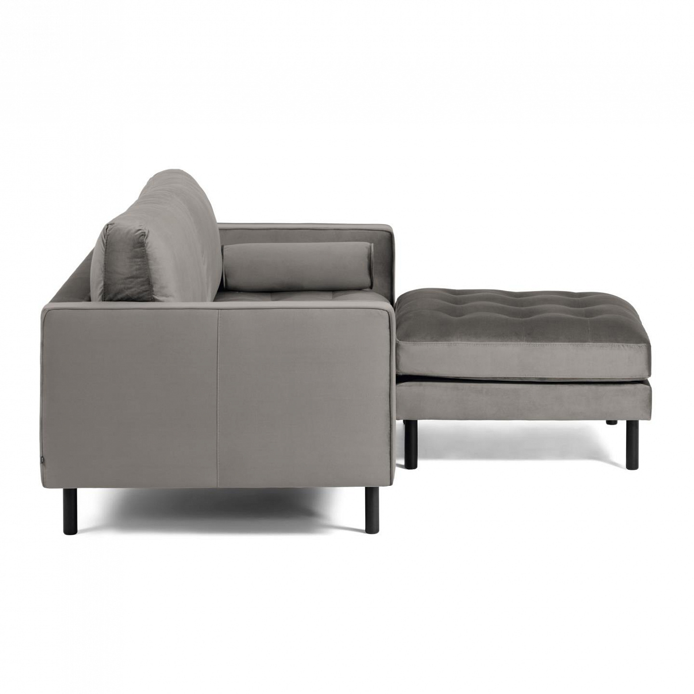 088083 BOGART Диван 2-местный серый бархат с пуфом 182 cm La Forma Debra - Вид №1