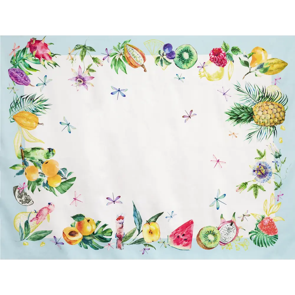 Скатерть "Фрукты", прямоугольная, 140x180 см, цвет бирюзовый GARDEN STLM-2150734 - Вид №1