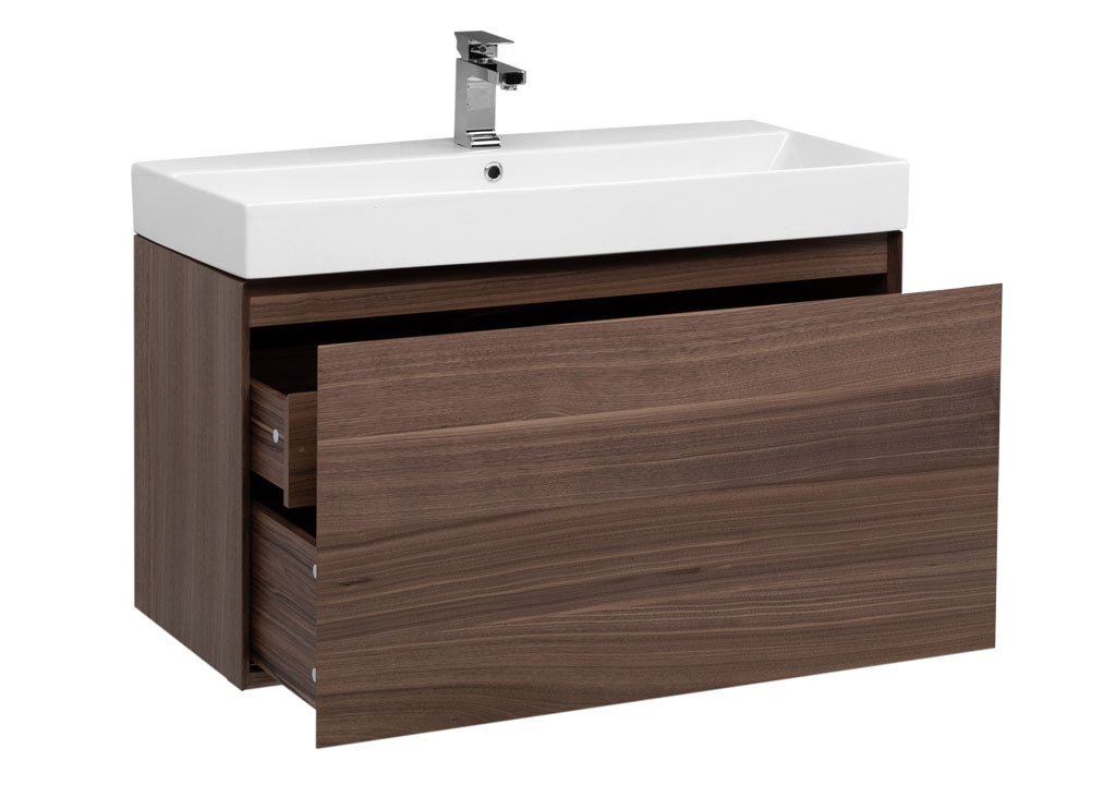 Тумба с раковиной Aquanet Нью-Йорк 100 орех 0020394900199206 - Вид №1