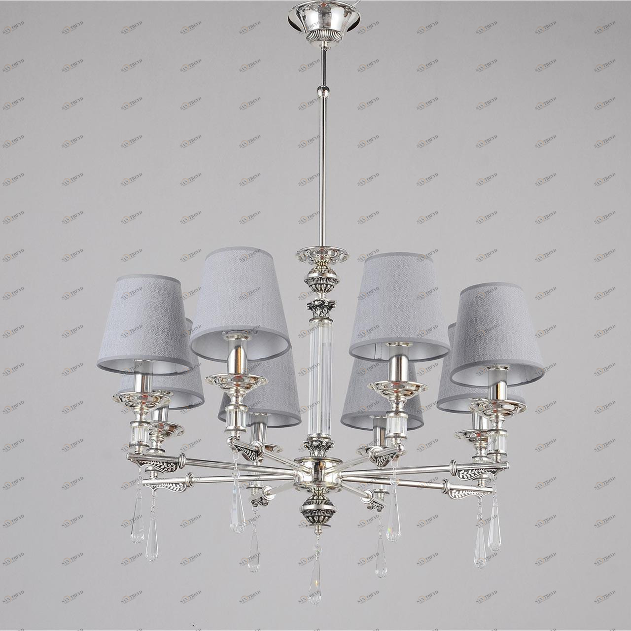 Подвесная люстра Omnilux Rivoli OML-64203-08 OMNILUX ДИЗАЙНЕРСКИЕ, RIVOLI 279753 Серый 