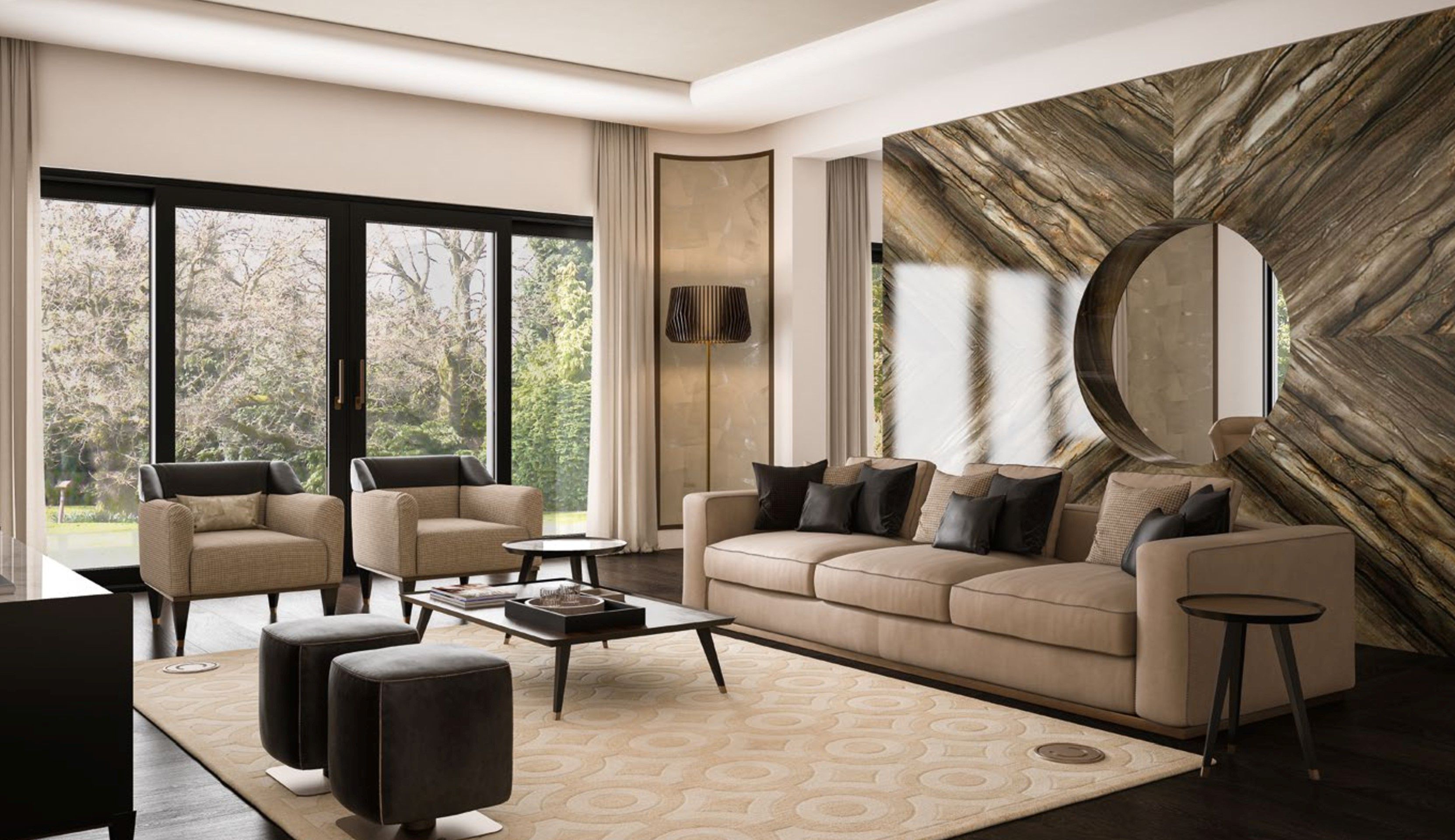 4-местный диван из нубука CPRN HOMOOD Eclipse ARCH-00129026 - Вид №1