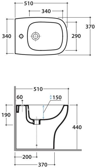 Ge009.bi / ge010.bi Биде напольное Genesis Ceramica Globo - Вид №4