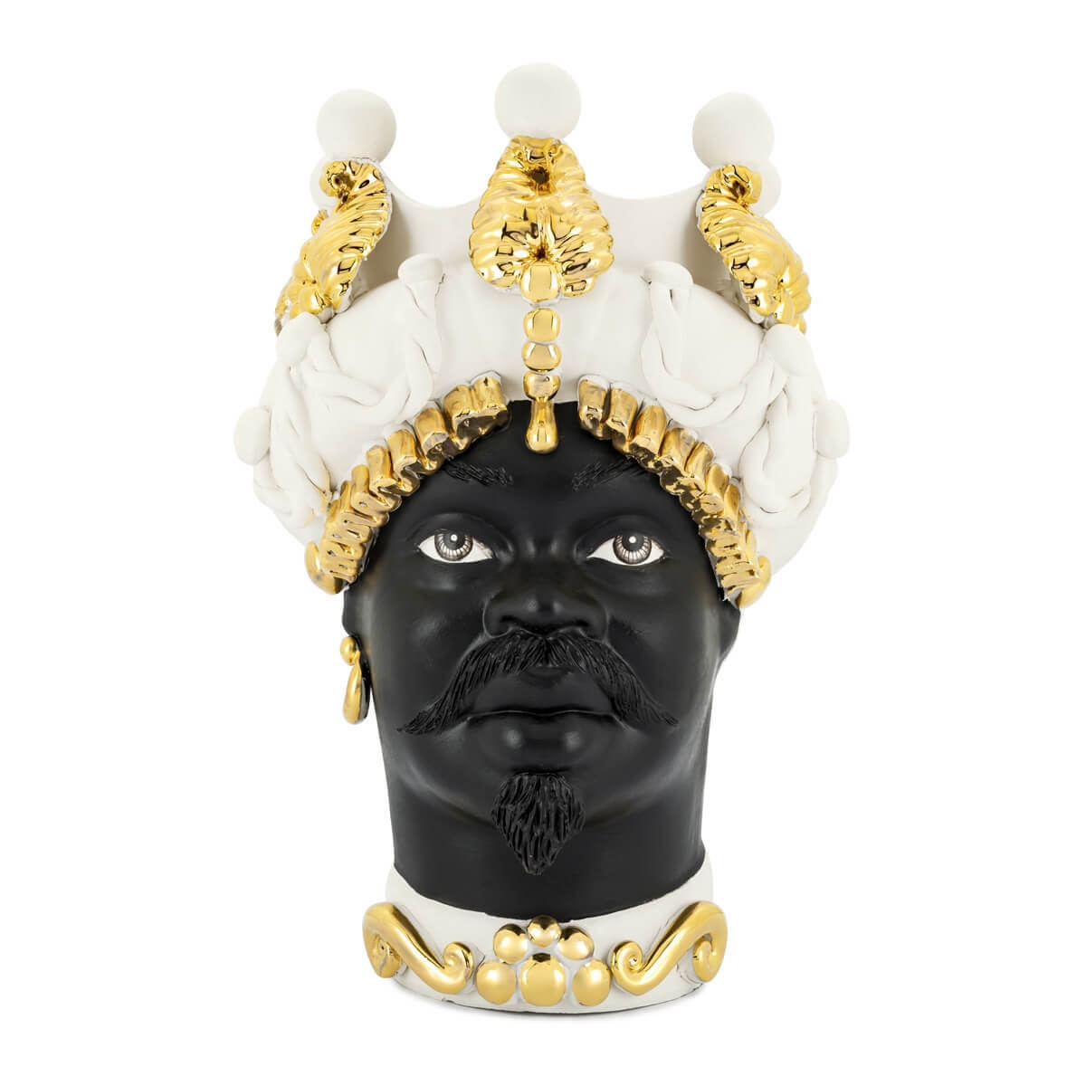 200946-18 ABHIKA ВАЗА MORO MAN BAROQUE WHITE/GOLD 