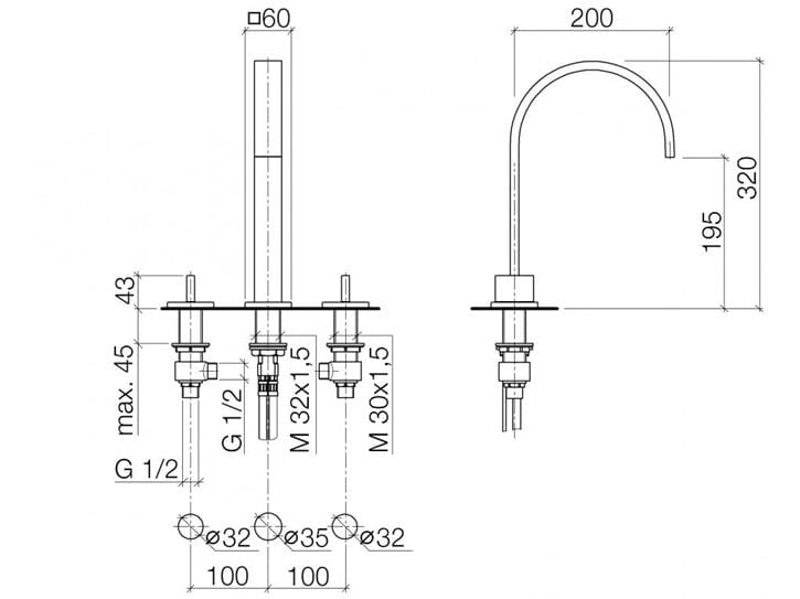 Смеситель для раковины с 3 отверстиями Fontana Showers голубой ARCH-00069882 - Вид №6