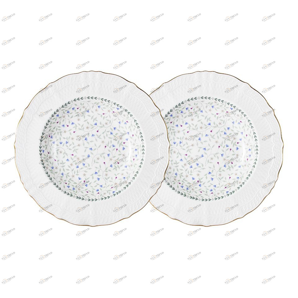 Тарелки фарфоровые суповые 2 шт белые "Грация" COLOMBO ГРАЦИЯ 00-3946484 Белый