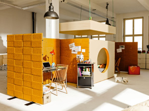 Звукопоглощающая офисная перегородка из полиэстера