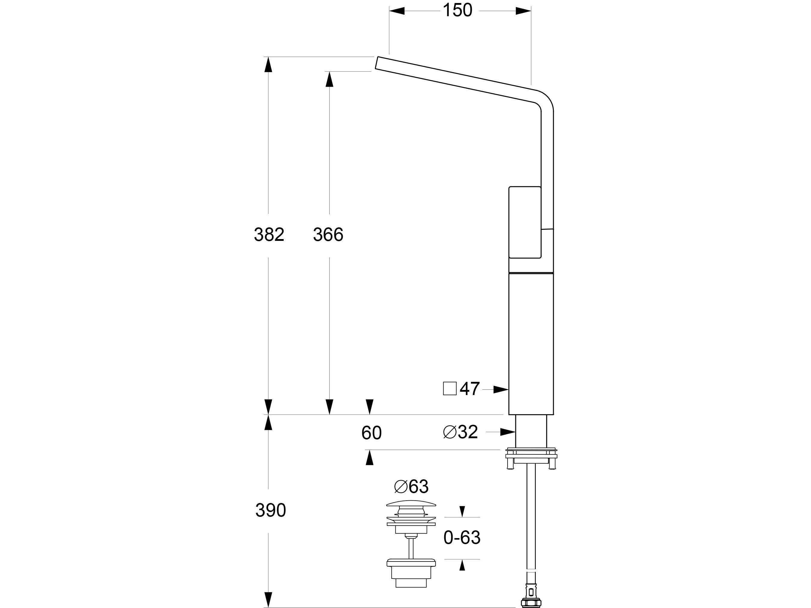Смеситель для раковины с одним отверстием GUGLIELMI RUBINETTERIE Centanni ARCH-00031579 - Вид №2