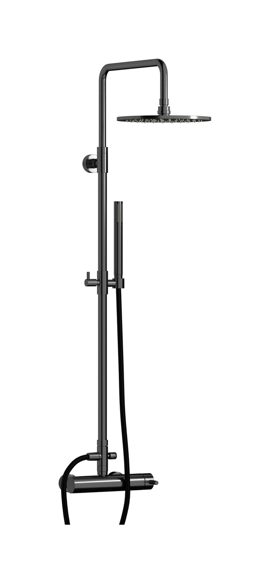 Душевая колонна Whynot со смесителем, круглым верхним душем и лейкой WE ARE IB mt127cs Brushed Black Chrome Indoor Shower