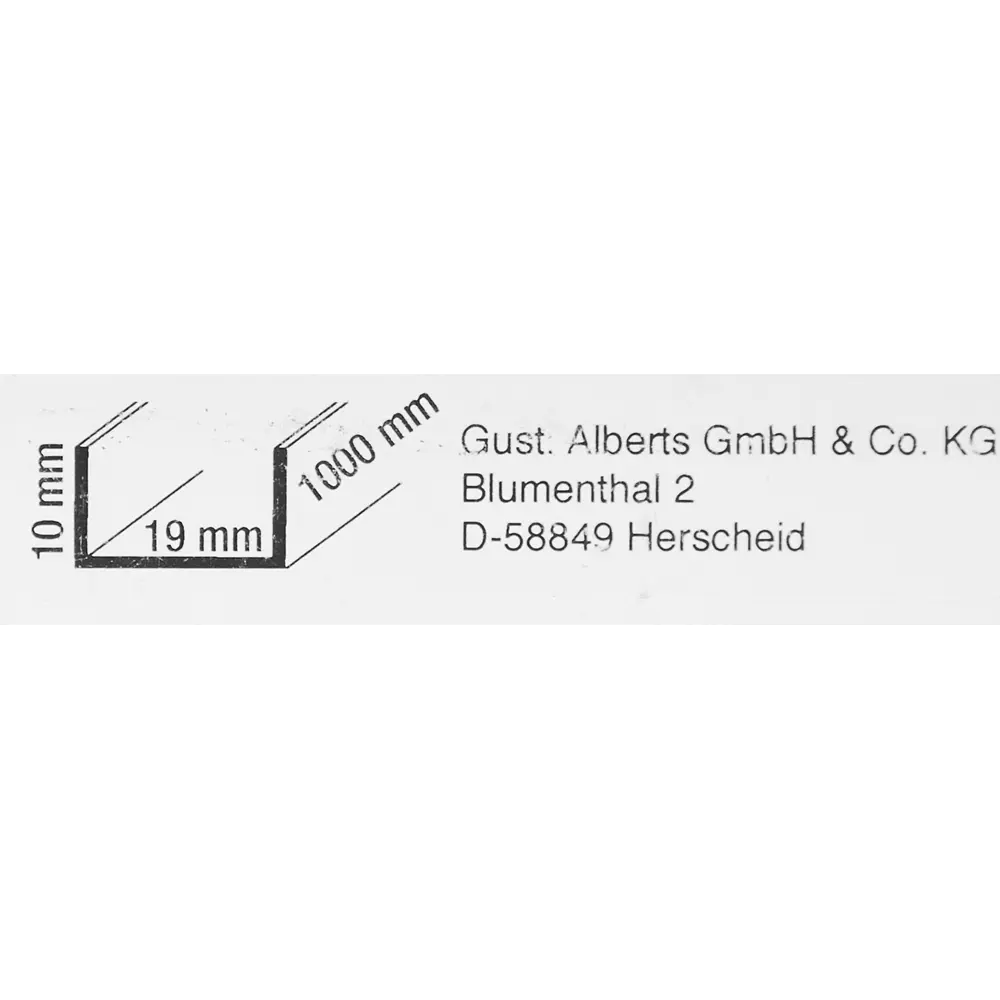U-Профиль ПВХ 21x10x1x1000 мм, цвет белый GAH ALBERTS STLM-2067480 - Вид №1