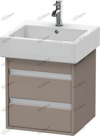 KT663504343 Тумбочка подвесная Ketho #KT6635 450 x 440 мм Базальт матовый, декор Duravit