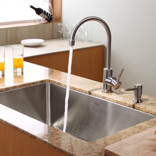 KHU100-30-KPF2160-SD20 Накладная раковина на столешницу  прямоугольная Krausru  - Вид №9