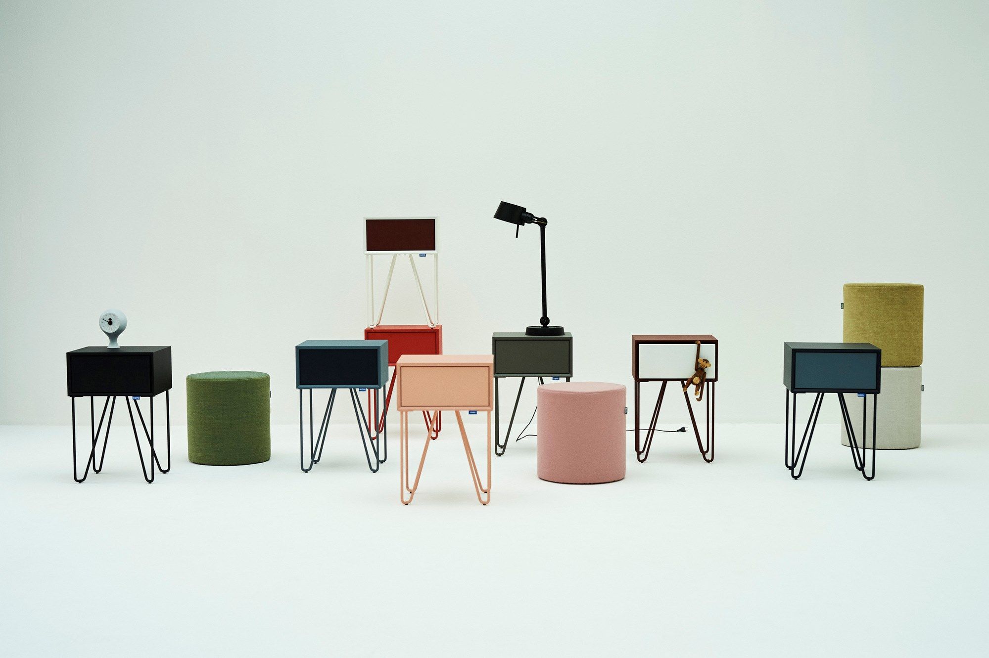 Деревянная и металлическая прикроватная тумбочка с ящиком Auping PIXEL ARCH-00114683 - Вид №3