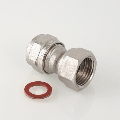 VTm.322.N.001604 Фитинг обжимной с накидной гайкой Valtec 16 мм х 1/2"  - Вид №1