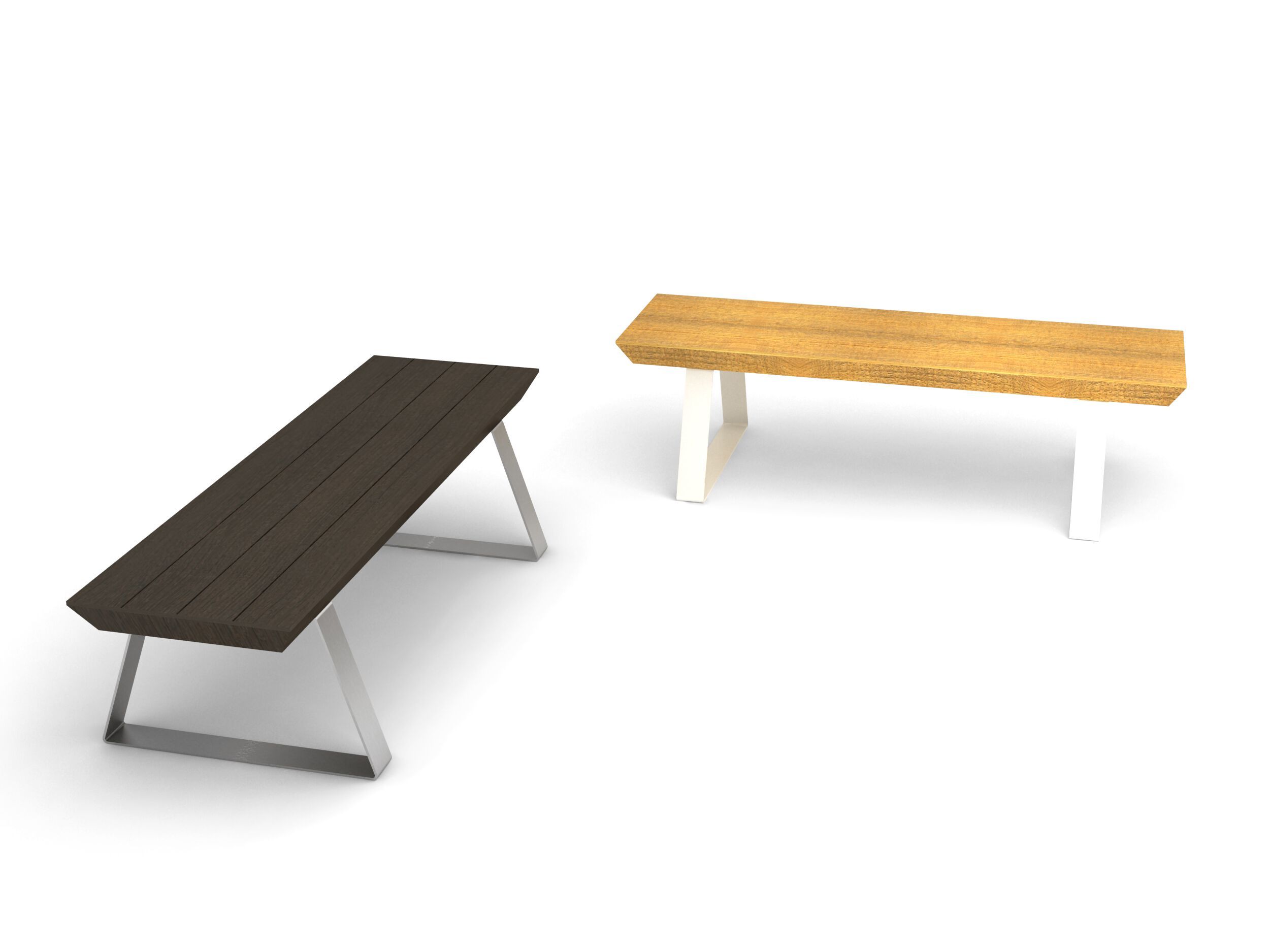 Стальная и деревянная скамья без спинки Viscio Urban Design ARCH-00036609 - Вид №8