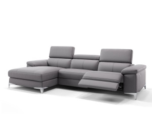 Кожаный диван с полуостровом