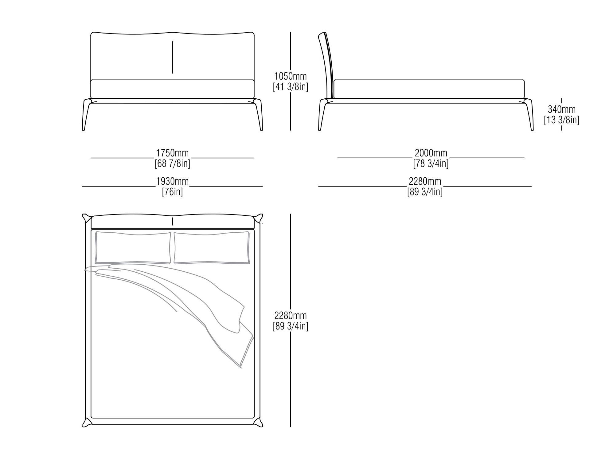 Двуспальная кровать из ткани MisuraEmme MARGARETH ARCH-00097092 - Вид №4