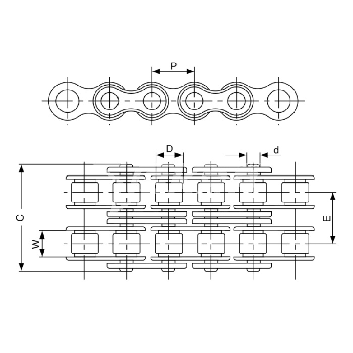 IS4399 Цепь приводная роликовая двухрядная 12B-2 ISKRA  - Вид №2