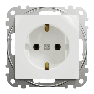 Розетка встраиваемая Systeme Electric Sedna Design с заземлением, цвет белый