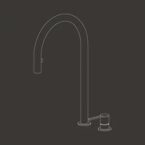 два отверстия смеситель с поворотным носиком и выдвижная ручной душ  INV47 CEADESIGN