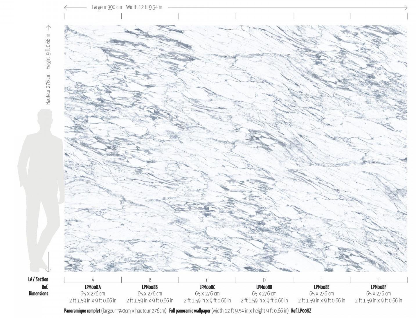 Koziel Панорамные моющиеся обои с эффектом мрамора Marbles Lpm008-x - Вид №4