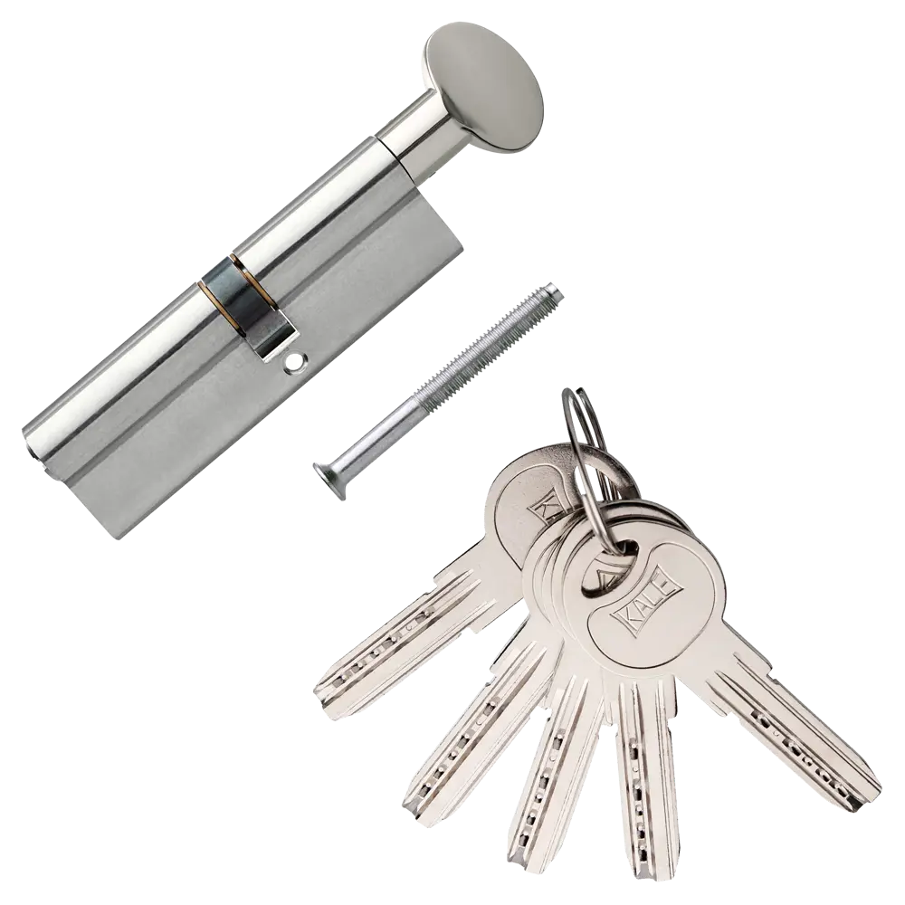 Цилиндр Kale 164BM-100-C-NP, 50х40 мм, ключ/вертушка, цвет никель 82394794 STLM-2045883  - Вид №1