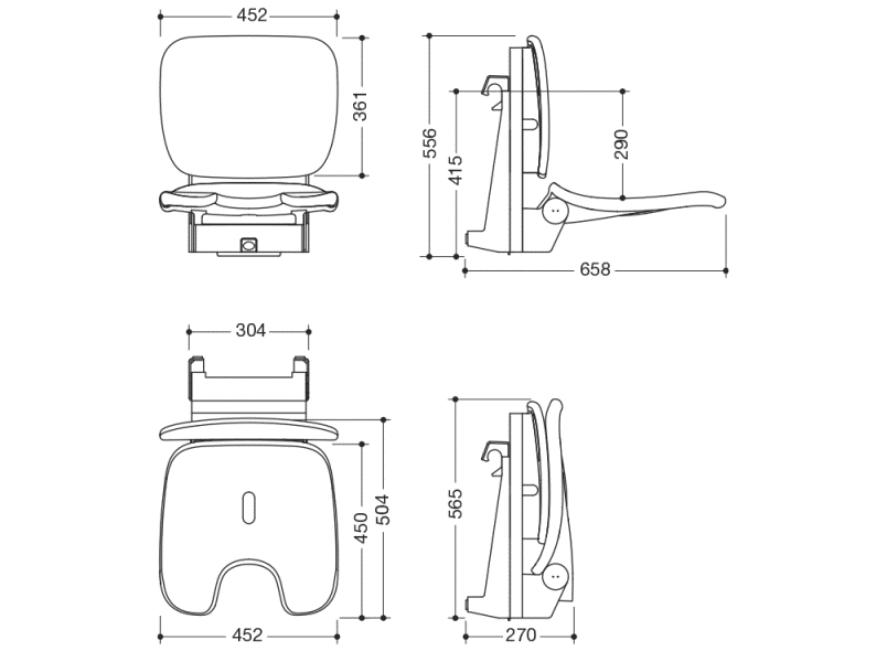 802.51.14560 Комфорт подвесного сиденья HEWI Sitzen  - Вид №2
