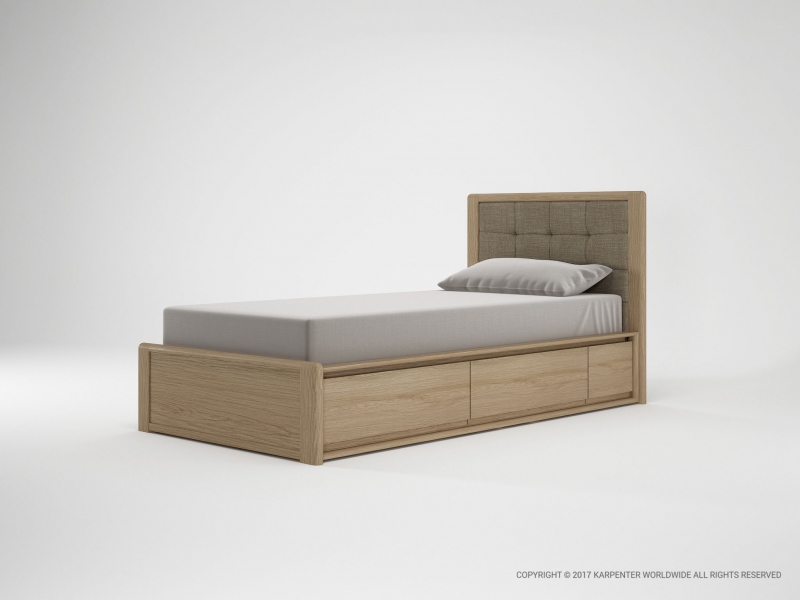 439_864 Кровать односпальная с тканевым изголовьем Karpenter Circa17 - Вид №1