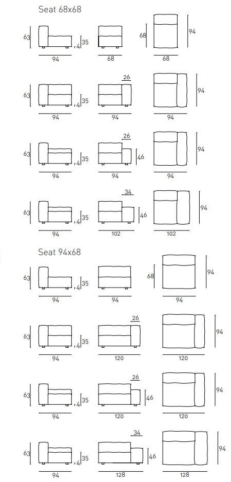 Living Divani Модульный диван со съемным чехлом Neowall sun-id-1434365 - Вид №4