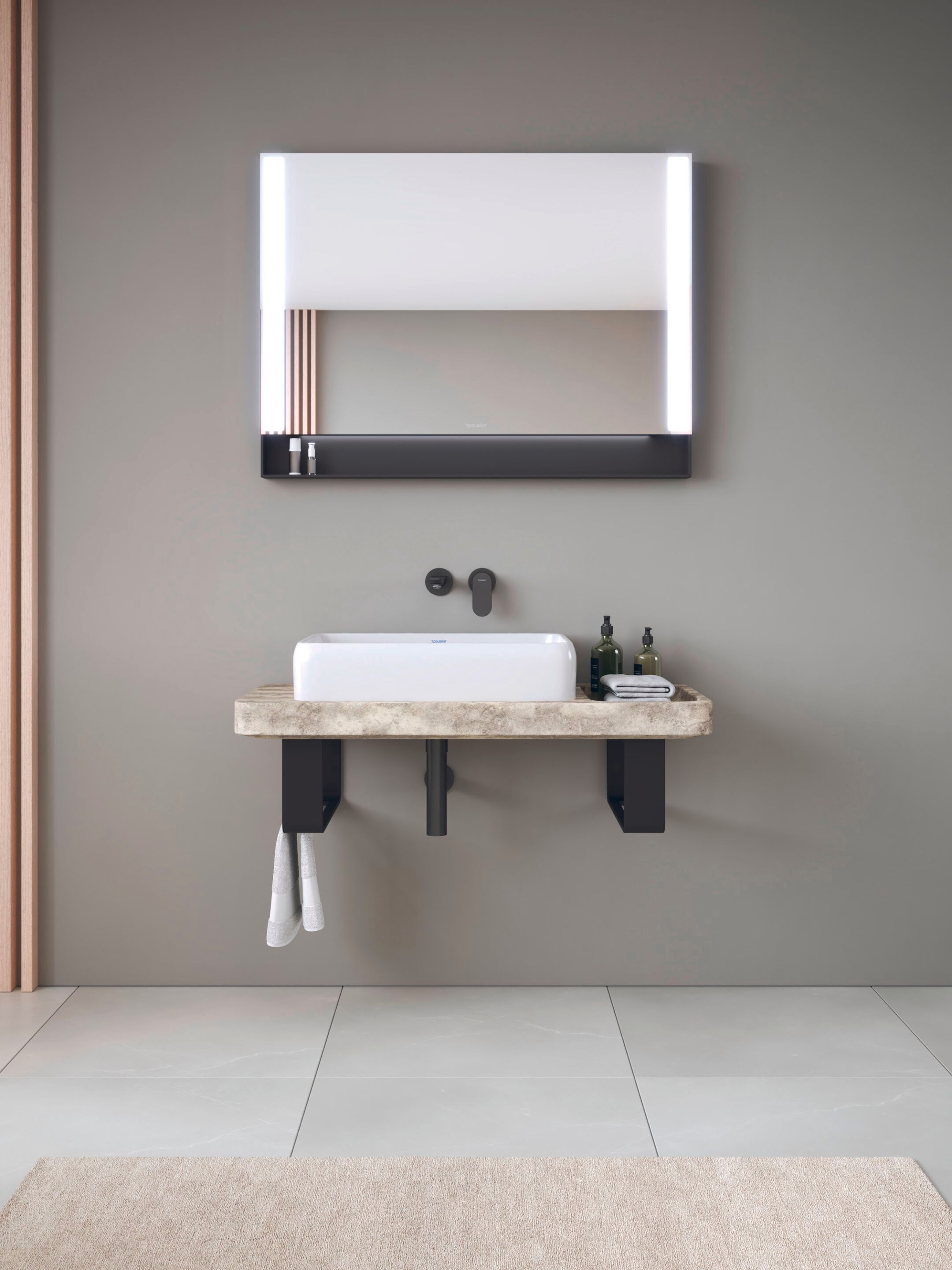 Керамическая и мраморная прямоугольная подвесная раковина с столешницей Duravit Qatego ARCH-00093679 - Вид №5