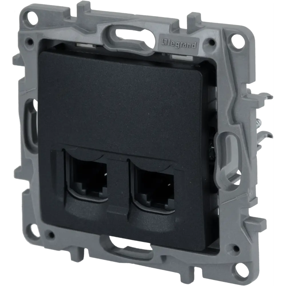 Компьютерная розетка Legrand RJ45 Cat 5e антрацит для локальных сетей 82496844 Etika STLM-0028738 - Вид №1