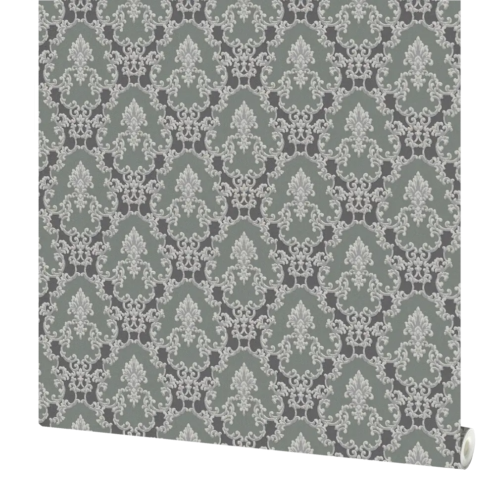 Обои флизелиновые Erismann Apolonia серо-зелёные 1.06 м 12002-18 STLM-2158242