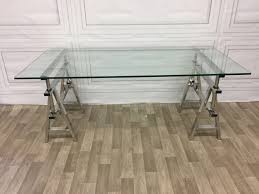 Консоль металлическая со стеклянной столешницей, хром Shaker от Eichholtz EICHHOLTZ EICHHOLTZ 060942 Прозрачный;хром  - Вид №2