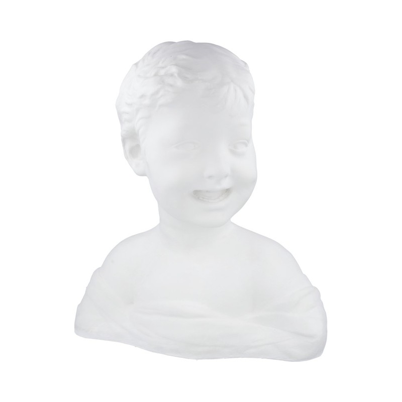 10-129 Бюст Смеющийся мальчик гипс 29.5х17х33 см Santreyd 