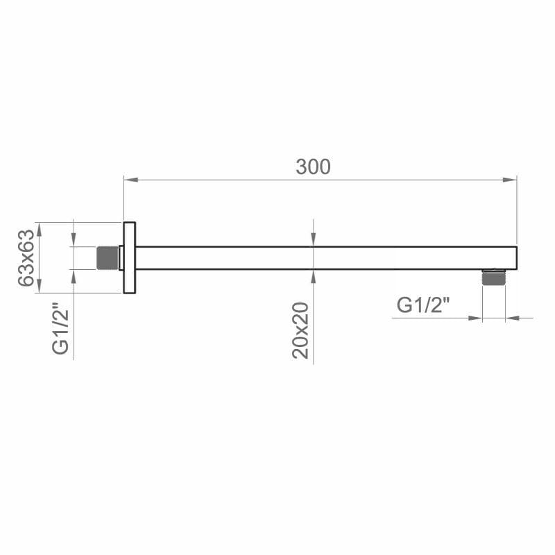 Квадратная душевая головка и металлический ручной душ Ercos Square ARCH-00114828 - Вид №10