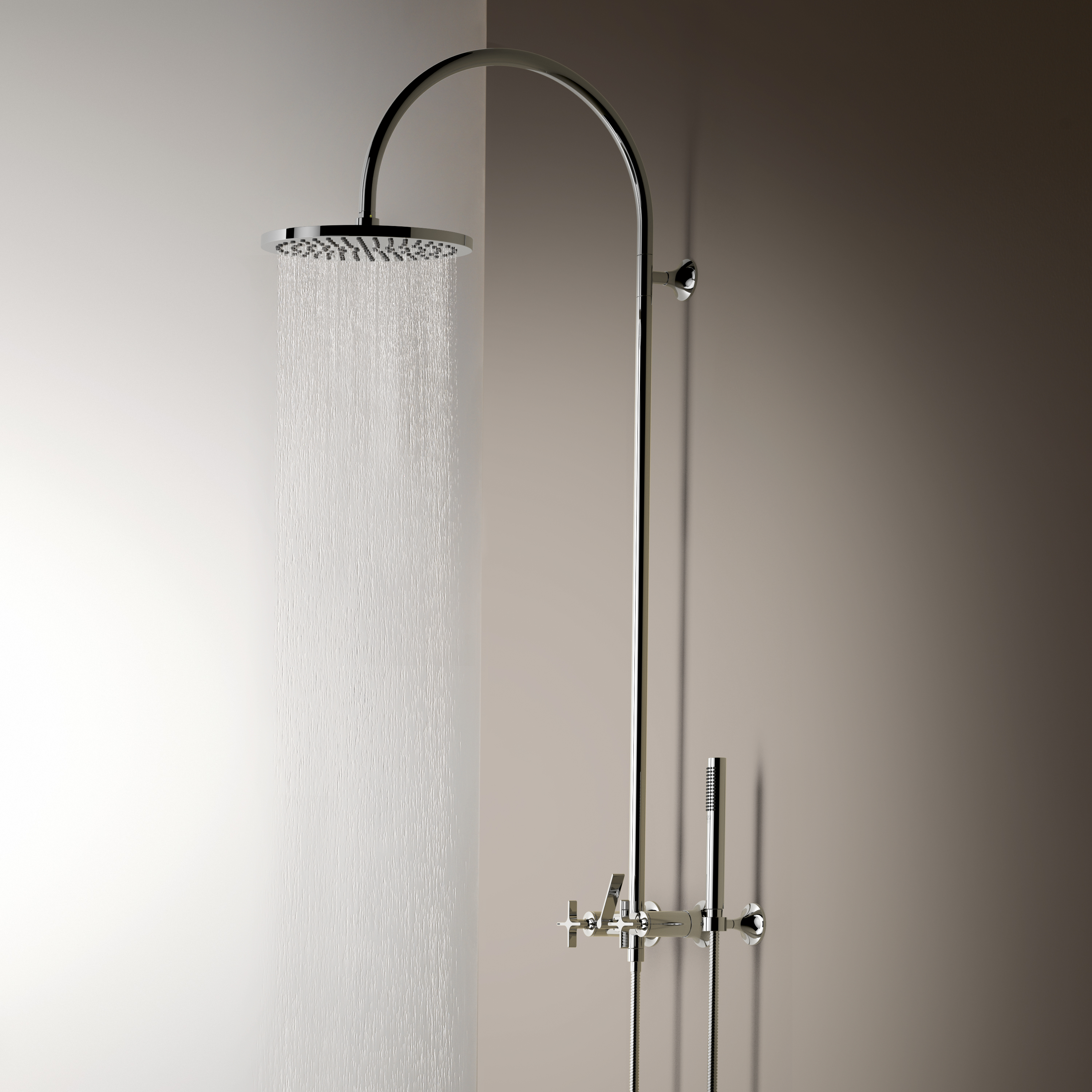 VAIA Showerpipe со смесителем для душа без ручного душа - матовая бронза DornBracht 26632809-42 - Вид №1