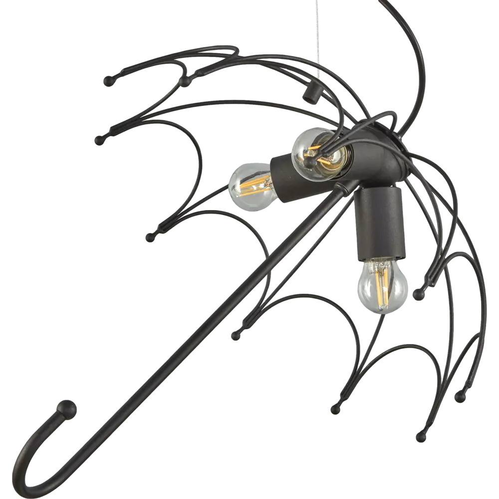 Люстра подвесная Vitaluce Зонт 3 лампы 9м² E27 цвет черный матовый STLM-2021665 - Вид №3