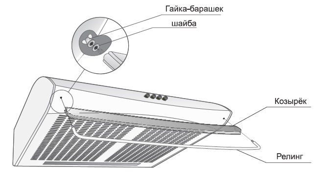 1038990 Вытяжка подвесная Gefest ВО 2501 белый STDN-0079710 - Вид №10