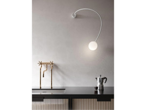 Светодиодный настенный светильник из травленого стекла с гибкой рукояткой