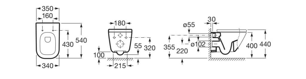 Фарфоровый подвесной туалет Roca The Gap ARCH-00027489 - Вид №2