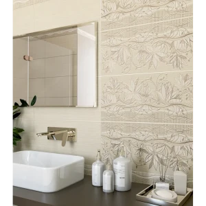 Бордюр настенный Azori Romanico Flora 7.5x63 см матовый цвет бежевый